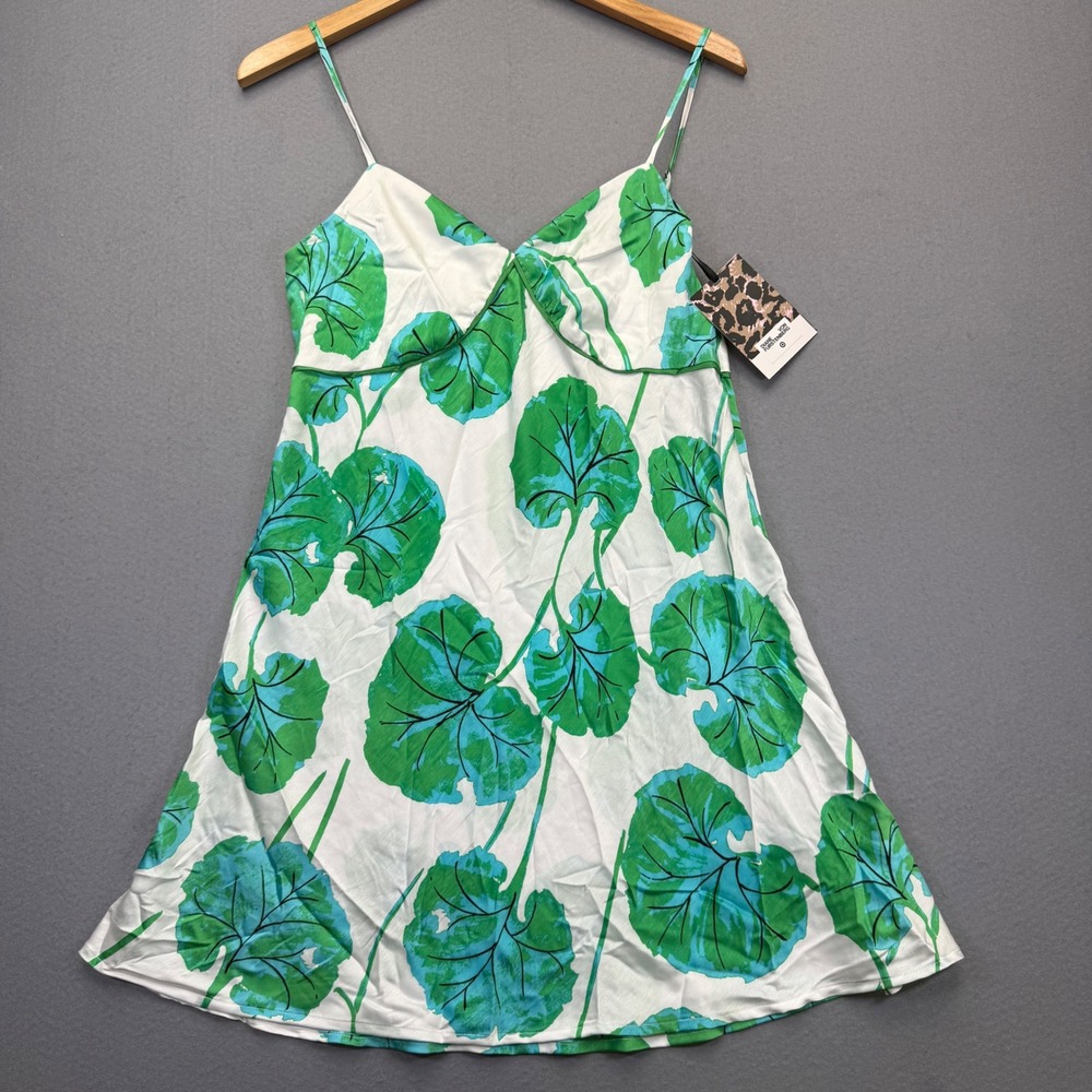 Diane von Furstenberg‎ for Target Green Geranium Leaf Slip Mini Dress Small NWT